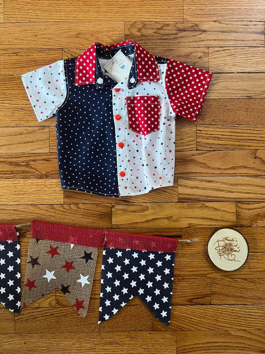 6m shirt (red white and blue stars)